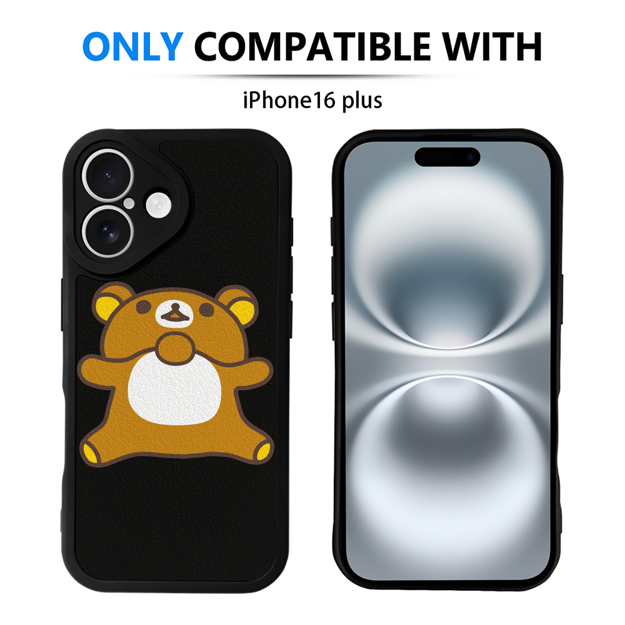 （画像用） リラックマ リラックマ キイロイトリ Rilakkuma Korilakkuma Kiiroitori 【iPhone 16シリーズ対応】シリコンスマホケース（レザー調） 材質：シリコン